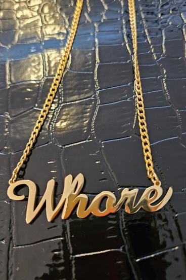 Preview: Wh0re Necklace gold colour