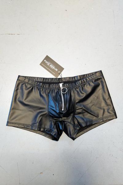Leather-Look Zip Shorts